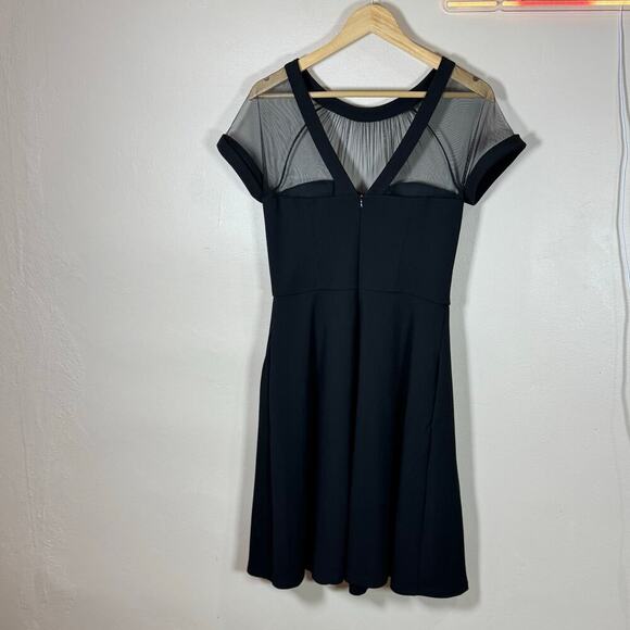 Maggy London Illusion Mini Dress black Fit and Flare  Rockabilly Size 10 Formal - Picture 8 of 15
